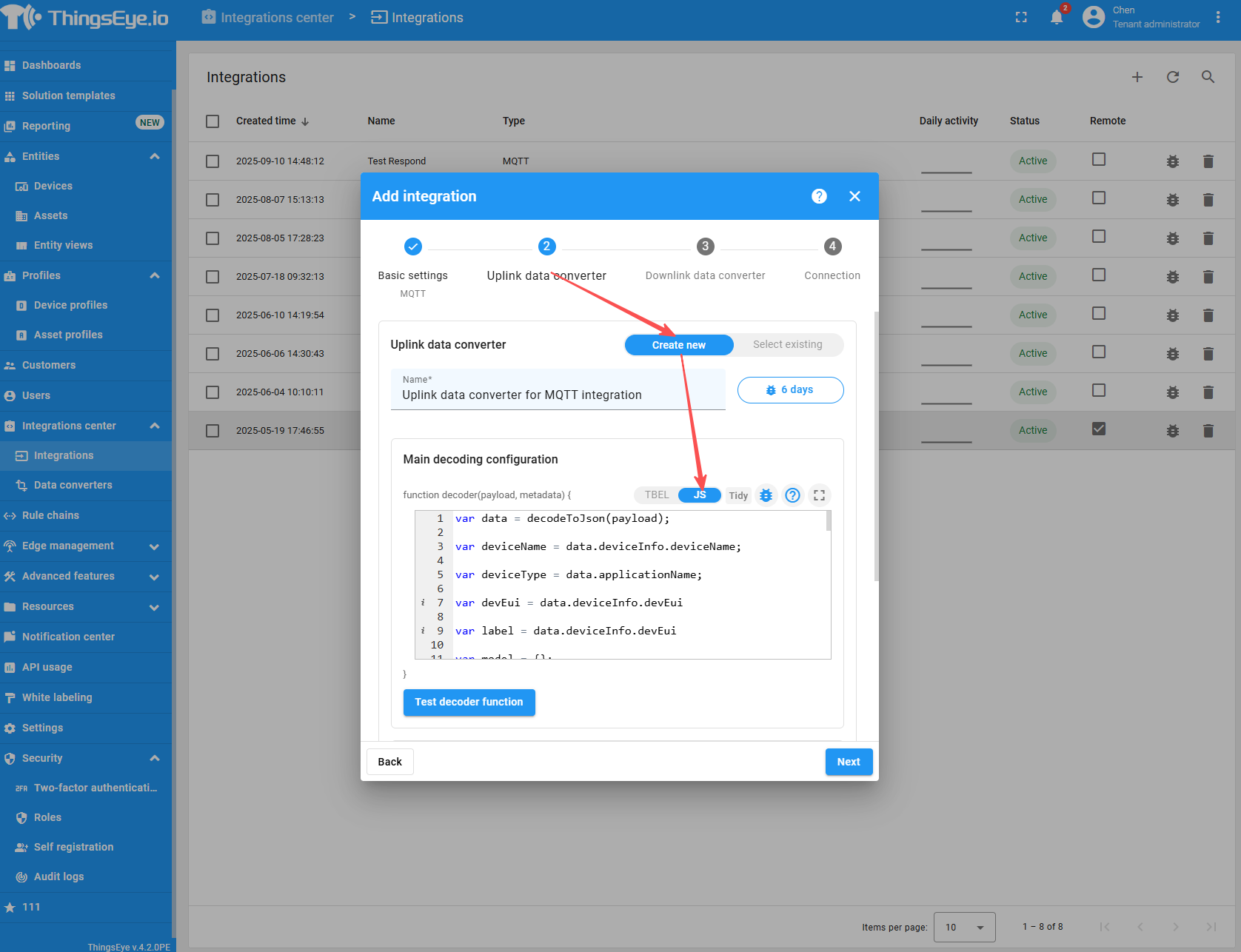 ChirpStack Uplink Converter